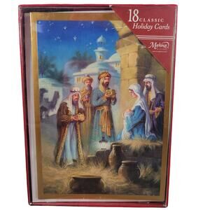 Markings C.R. Gibson 18 Classic Holiday Cards Three Kings Nativity, Christmas